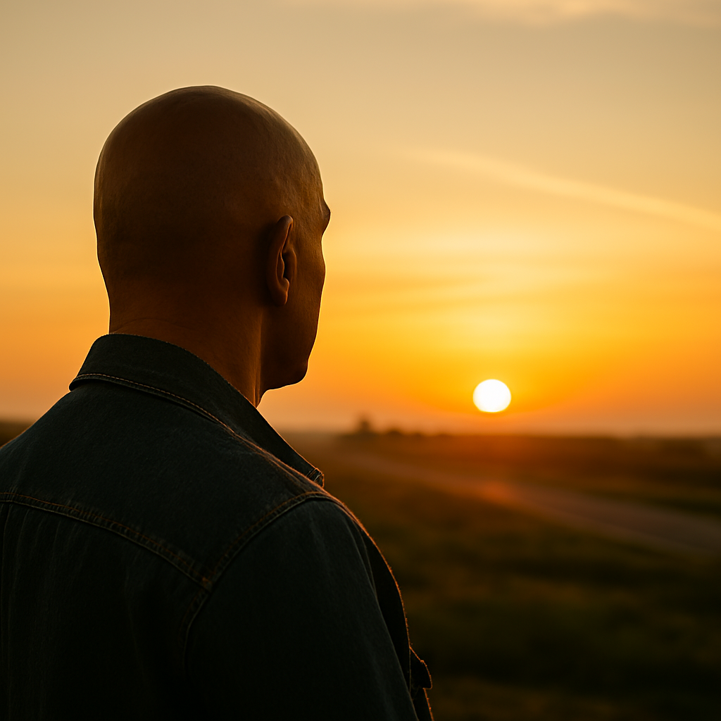 Homem maduro observa 1